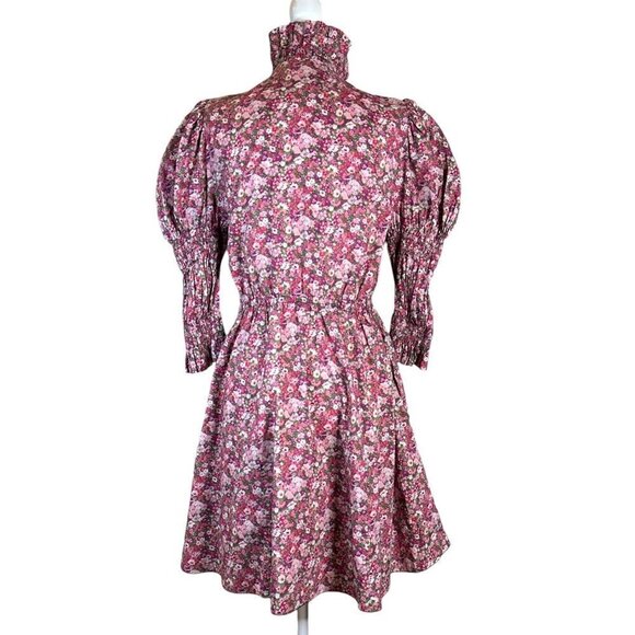 Philosophy di Lorenzo Serafini Puff Shoulder Dress in Red 2 Womens Floral - Picture 8 of 16